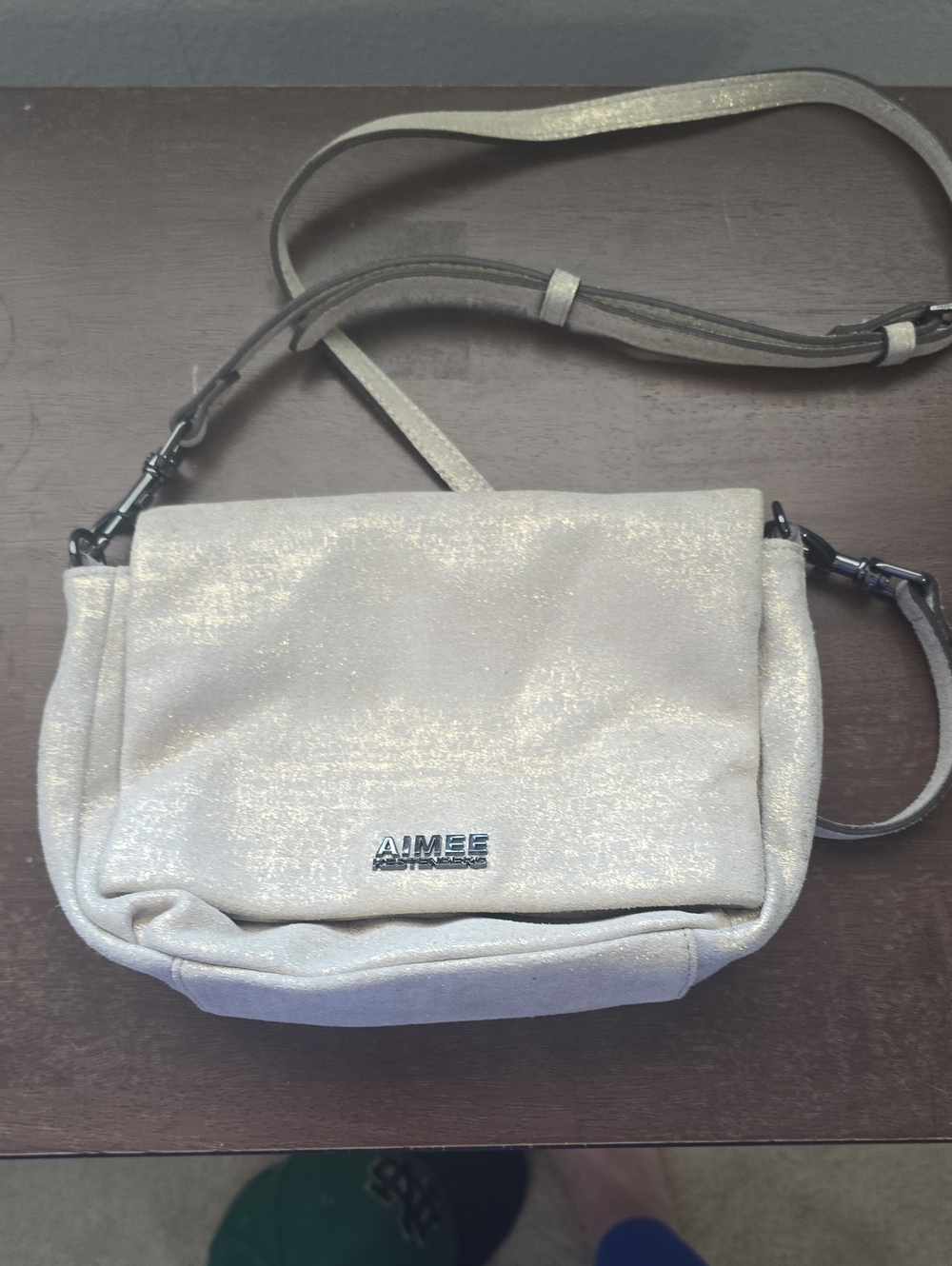 Aimee Kestenberg Metallic Light Gold Crossbody Bag